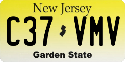 NJ license plate C37VMV