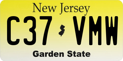 NJ license plate C37VMW