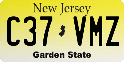 NJ license plate C37VMZ