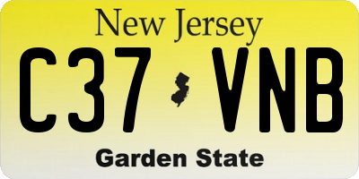 NJ license plate C37VNB