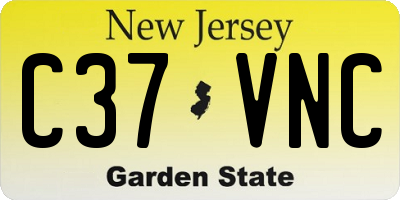 NJ license plate C37VNC