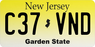 NJ license plate C37VND