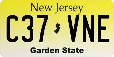 NJ license plate C37VNE