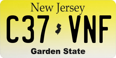 NJ license plate C37VNF