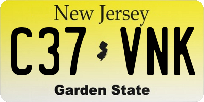 NJ license plate C37VNK