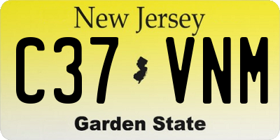 NJ license plate C37VNM
