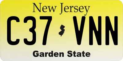 NJ license plate C37VNN