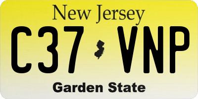 NJ license plate C37VNP