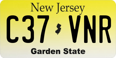 NJ license plate C37VNR