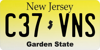 NJ license plate C37VNS
