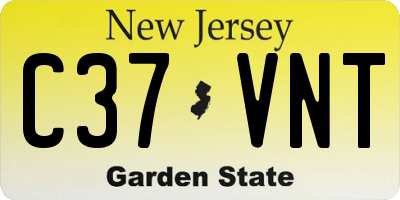 NJ license plate C37VNT