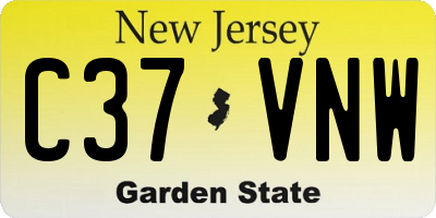 NJ license plate C37VNW