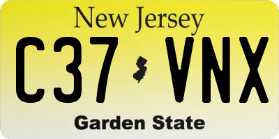 NJ license plate C37VNX