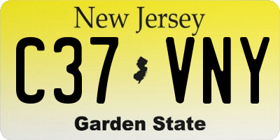 NJ license plate C37VNY