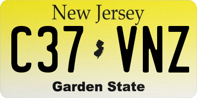 NJ license plate C37VNZ