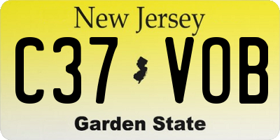 NJ license plate C37VOB