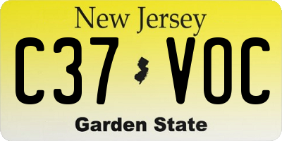 NJ license plate C37VOC