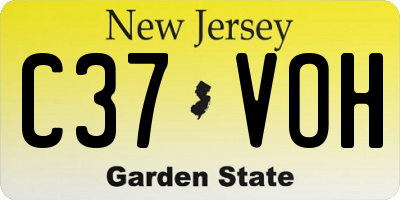 NJ license plate C37VOH