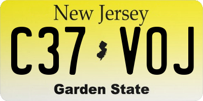NJ license plate C37VOJ