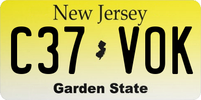 NJ license plate C37VOK