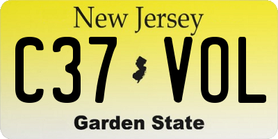 NJ license plate C37VOL