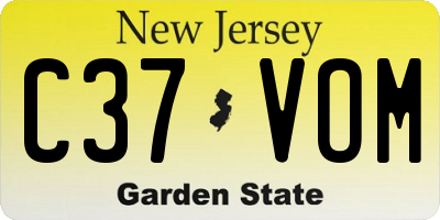 NJ license plate C37VOM