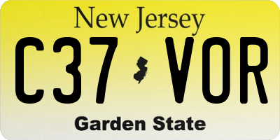 NJ license plate C37VOR