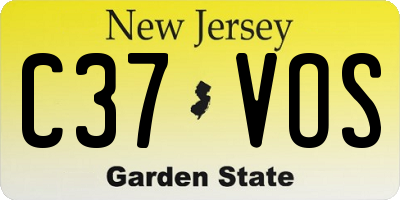 NJ license plate C37VOS