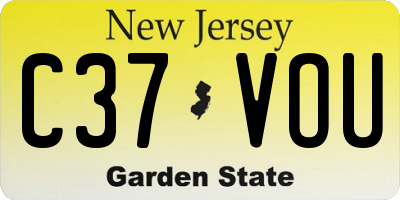 NJ license plate C37VOU