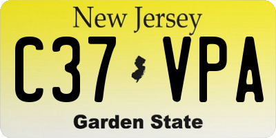 NJ license plate C37VPA