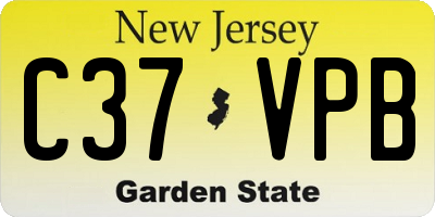 NJ license plate C37VPB
