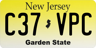 NJ license plate C37VPC