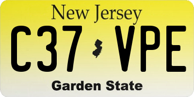 NJ license plate C37VPE