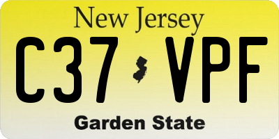 NJ license plate C37VPF