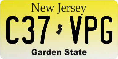 NJ license plate C37VPG