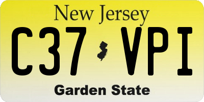 NJ license plate C37VPI
