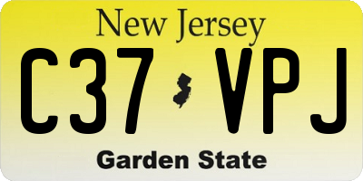 NJ license plate C37VPJ