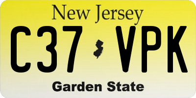 NJ license plate C37VPK