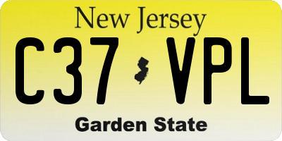 NJ license plate C37VPL