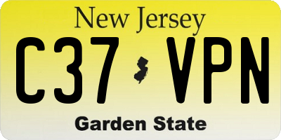 NJ license plate C37VPN
