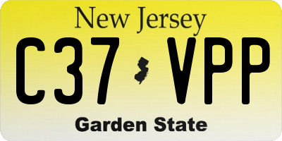 NJ license plate C37VPP