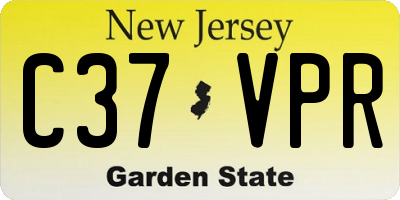 NJ license plate C37VPR