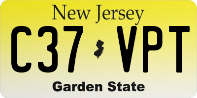 NJ license plate C37VPT