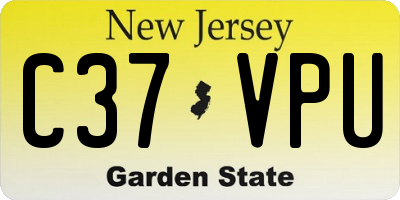 NJ license plate C37VPU