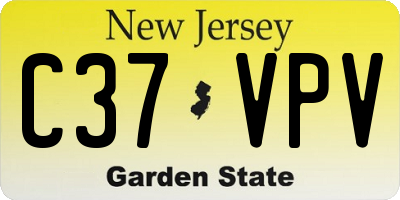 NJ license plate C37VPV