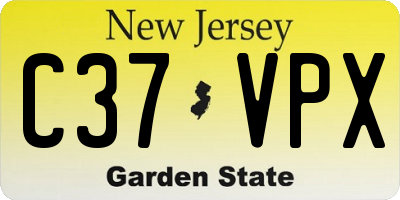 NJ license plate C37VPX