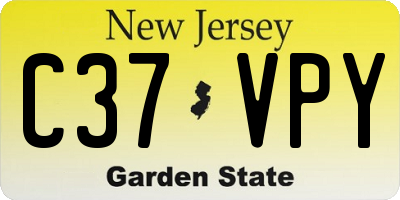 NJ license plate C37VPY