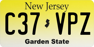 NJ license plate C37VPZ