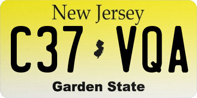NJ license plate C37VQA