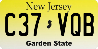 NJ license plate C37VQB